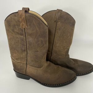 MASTERSON BOOT CO. BROWN LEATHER COWBOY BOOTS 4.5
